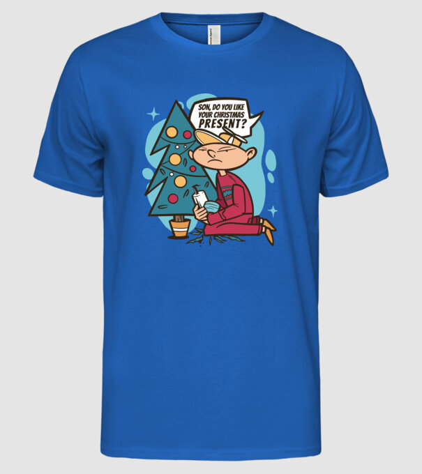 Cadouri de Crăciun model albastru regal pe tricou