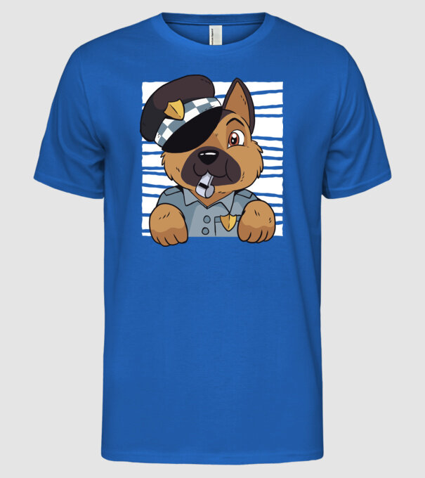 Ciobănesc german câine de poliție model albastru regal pe tricou