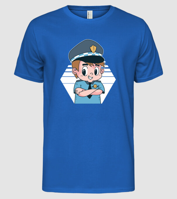 Polițist Copil model albastru regal pe tricou