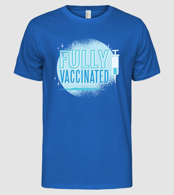 Complet vaccinat model albastru regal pe tricou