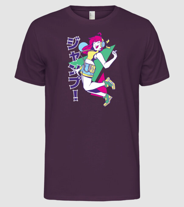 Anime fată retro model mov pe tricou
