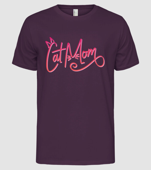 Mamă cu pisică model mov pe tricou