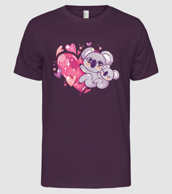Koala drăguță Anime model mov pe tricou