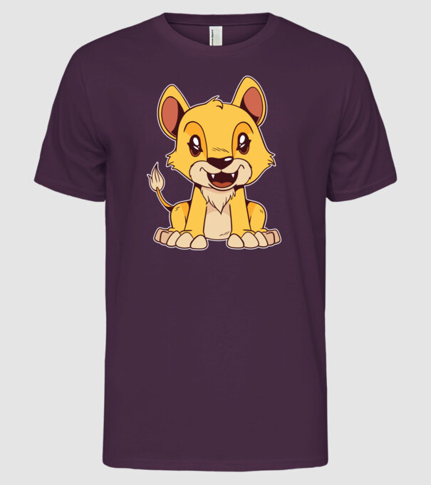 pui de leu drăguț model mov pe tricou