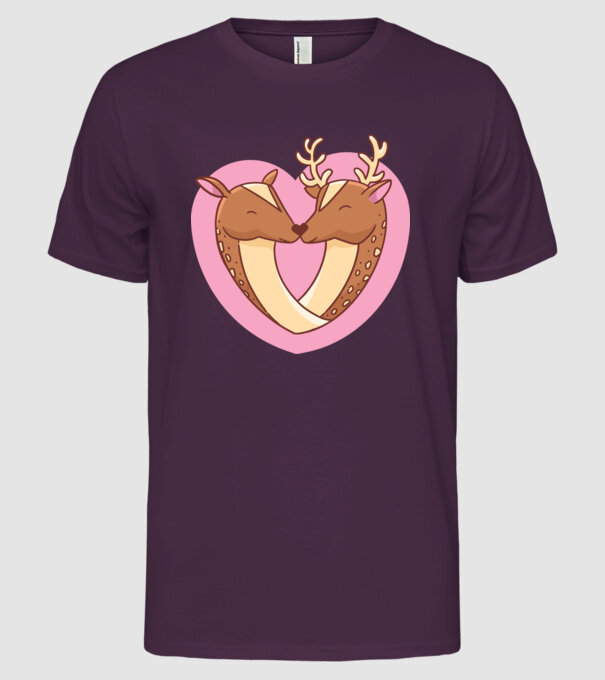 Căprioară și cerb drăguț model mov pe tricou