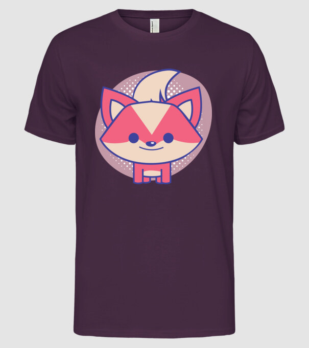Vulpe drăguță model mov pe tricou