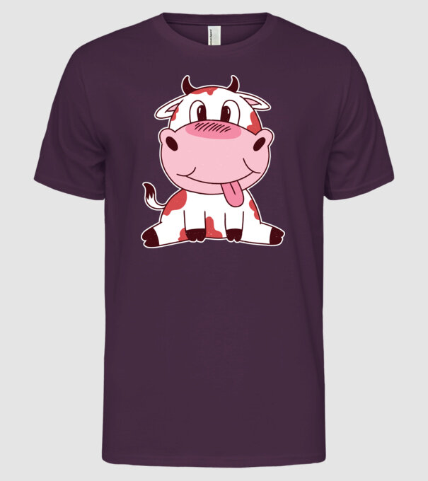 Vacă drăguță model mov pe tricou