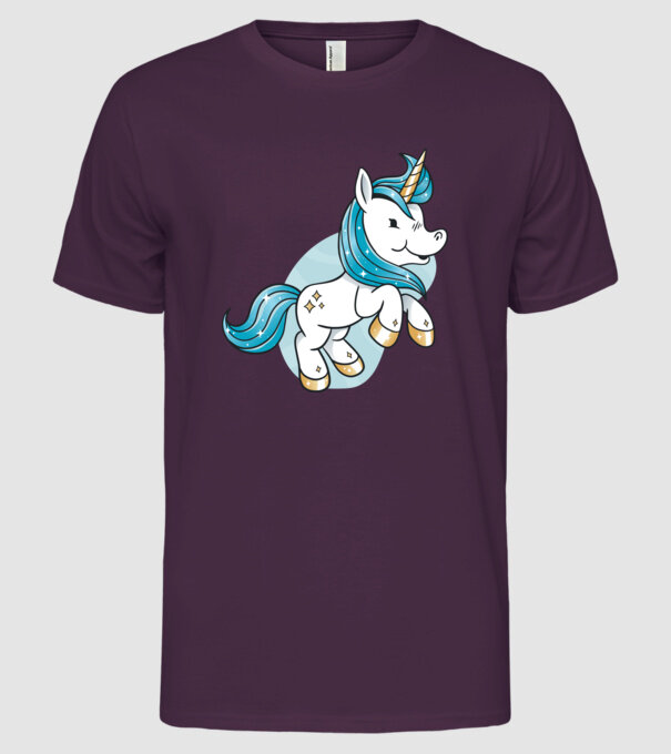 Unicorn drăguț model mov pe tricou
