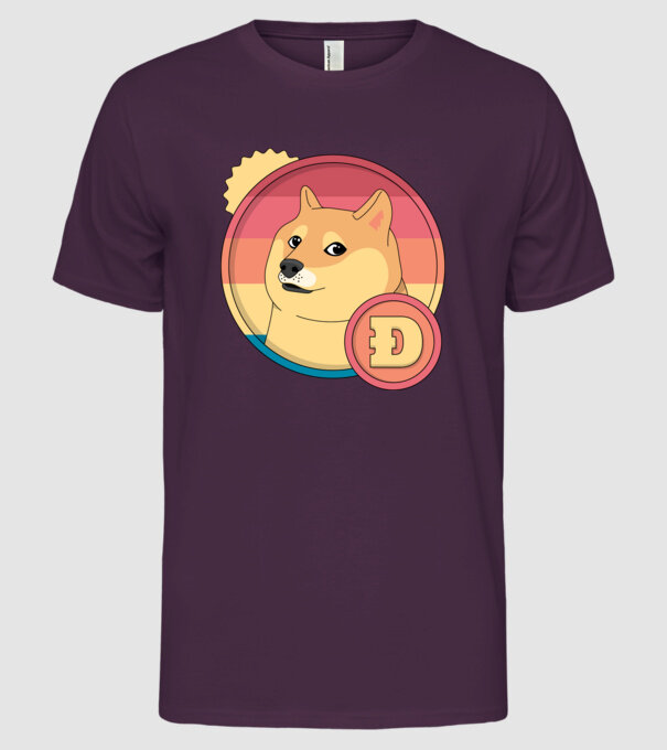 Doge Coin model mov pe tricou