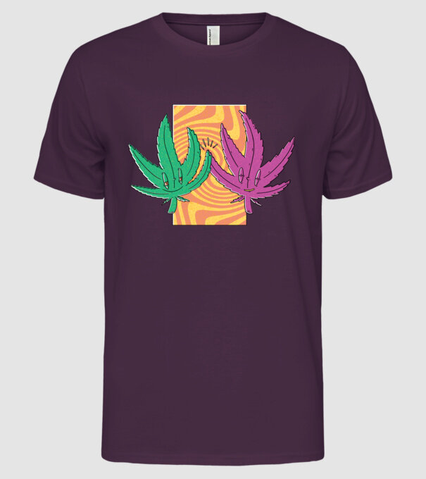 Frunze marijuana salut model mov pe tricou