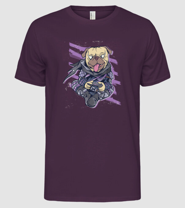 Mops Gamer model mov pe tricou