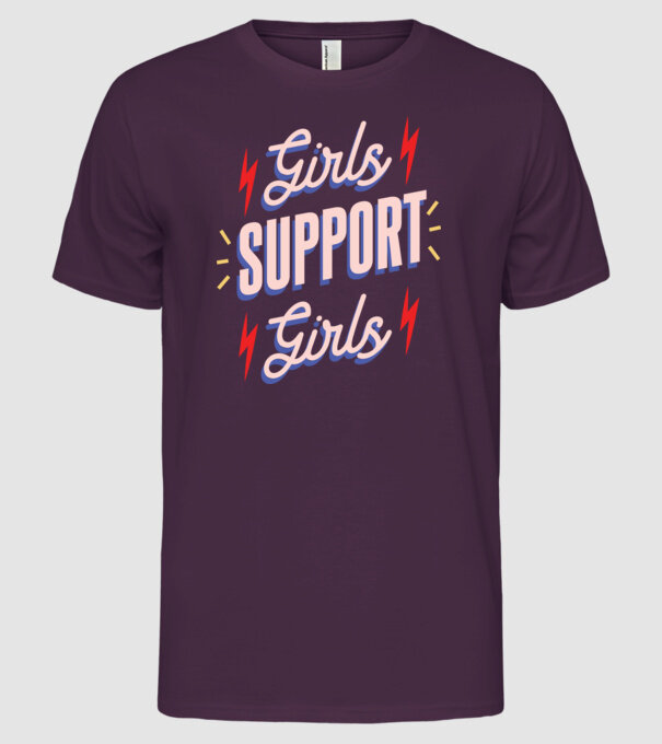 Girls Support Girls Ziua Femeii model mov pe tricou