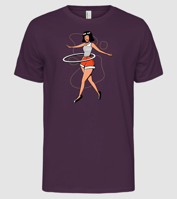 Cerc hula-hoop model mov pe tricou