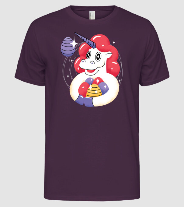Unicorn de Paște model mov pe tricou