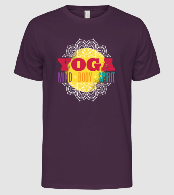 Valori yoga model mov pe tricou
