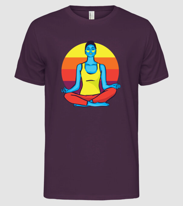 Yoga Meditație Retro model mov pe tricou