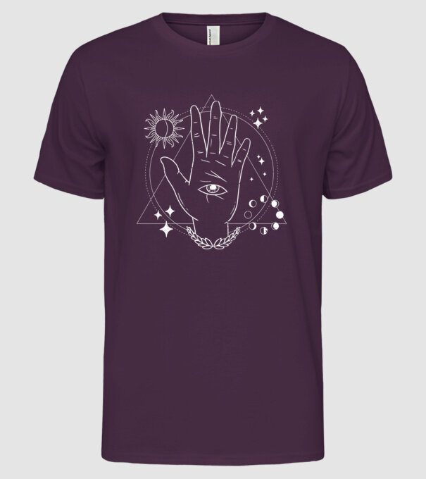 Mână Ochi atotvăzător model mov pe tricou