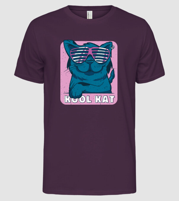 Kool Cat - Pisică Cool model mov pe tricou