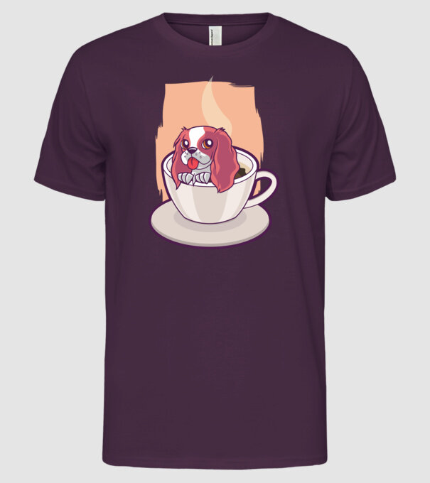 Cafea câine model mov pe tricou