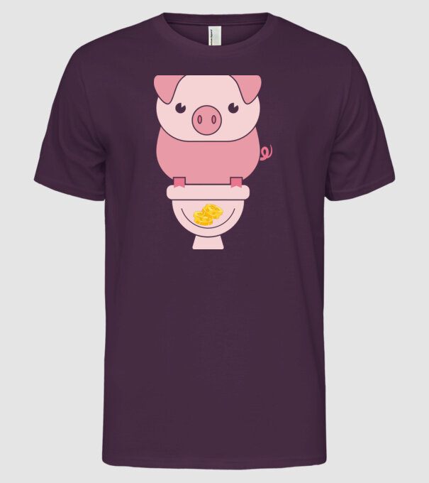 Little Pig model mov pe tricou