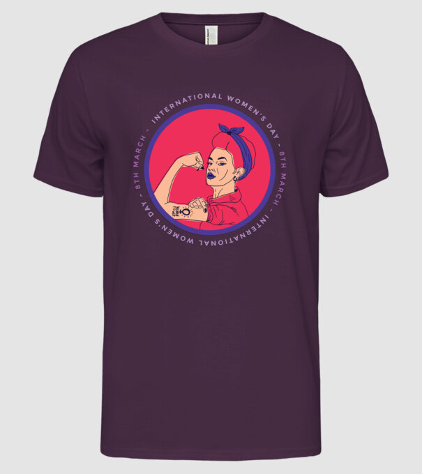 Ziua Internațională a Femeii 8 martie model mov pe tricou
