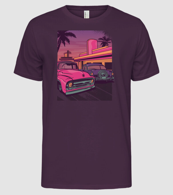 Old school California model mov pe tricou