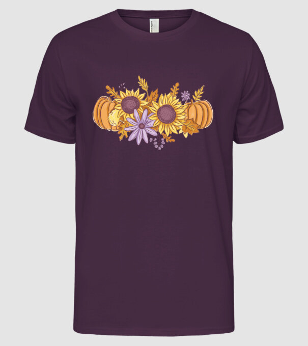 Scena de toamnă Halloween model mov pe tricou