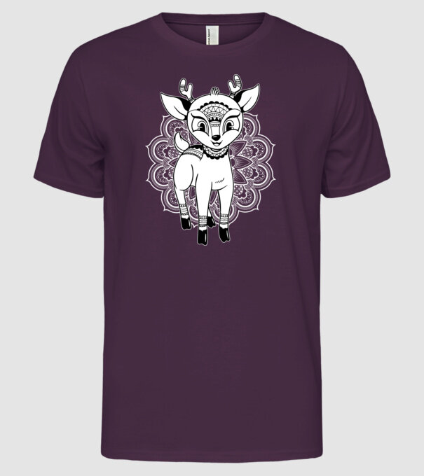 Mandala Căprioară model mov pe tricou