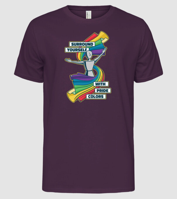 Pride cu curcubeu model mov pe tricou