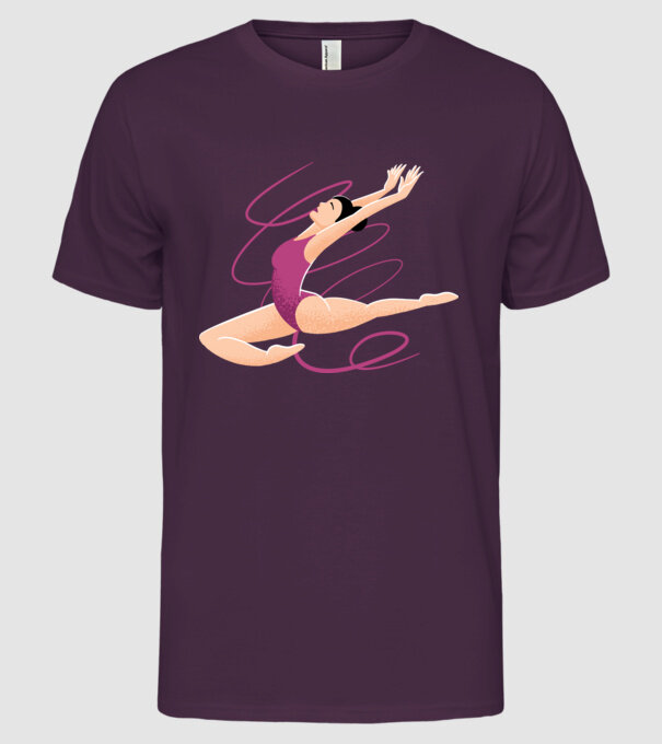 Gimnastică ritmică model mov pe tricou