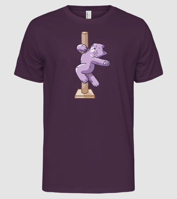 Pisică Dansatoare la bară model mov pe tricou