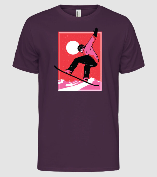 Snowboard poster model mov pe tricou