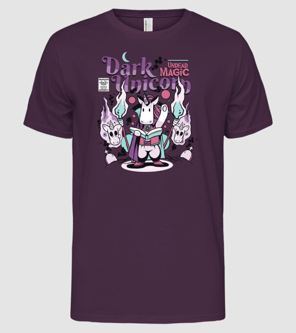 Magie neagră Unicorn model mov pe tricou