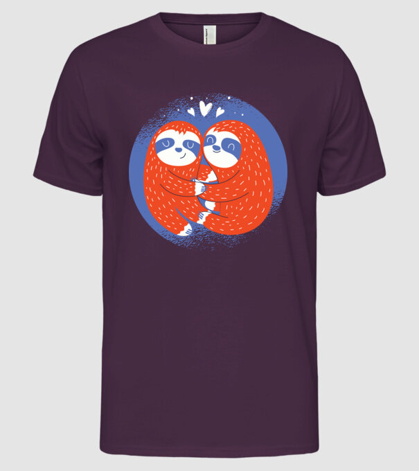 Leneși îndrăgostiți model mov pe tricou