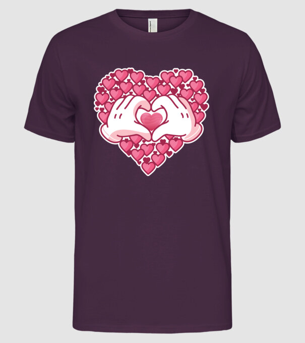 'Inimi îndrăgostite pentru Valentine''s Day' model mov pe tricou