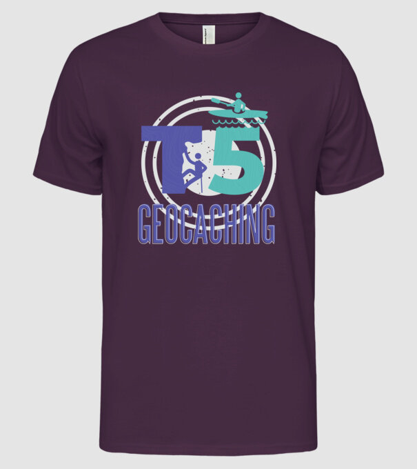 T5 Geocaching model mov pe tricou