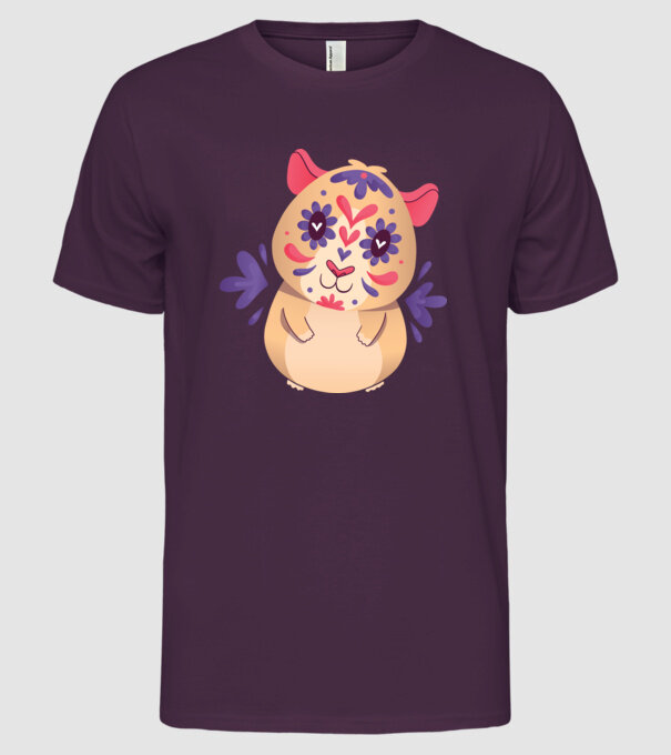 Porcușor de Guineea model mov pe tricou