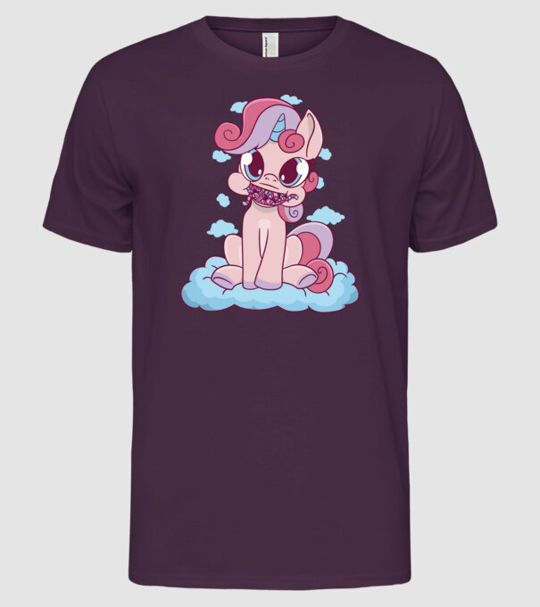 Unicorn cu bomboane model mov pe tricou