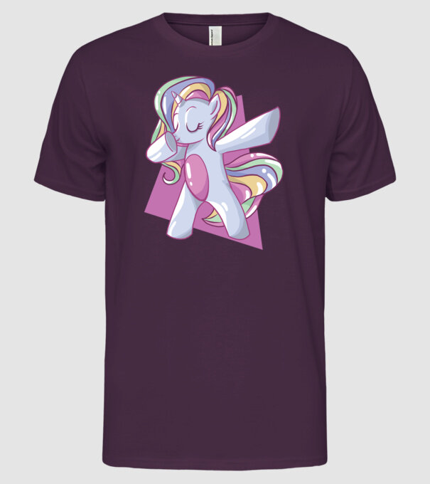 Unicorn DAB model mov pe tricou