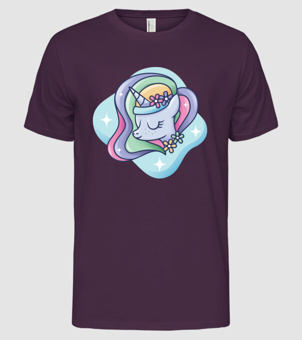 Cap de unicorn model mov pe tricou