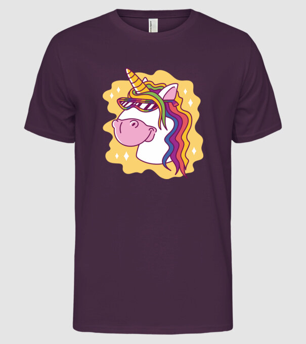 Cap de unicorn model mov pe tricou