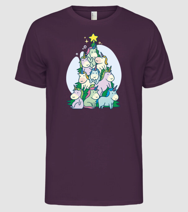 Unicorn pom de Crăciun model mov pe tricou