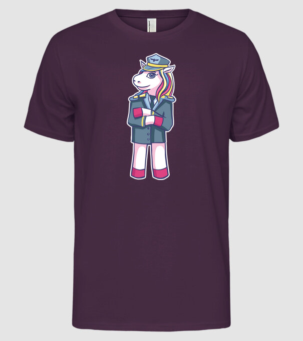 Unicorn Pilot model mov pe tricou