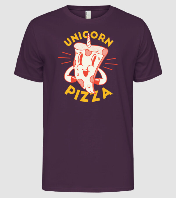 Unicorn Pizza model mov pe tricou