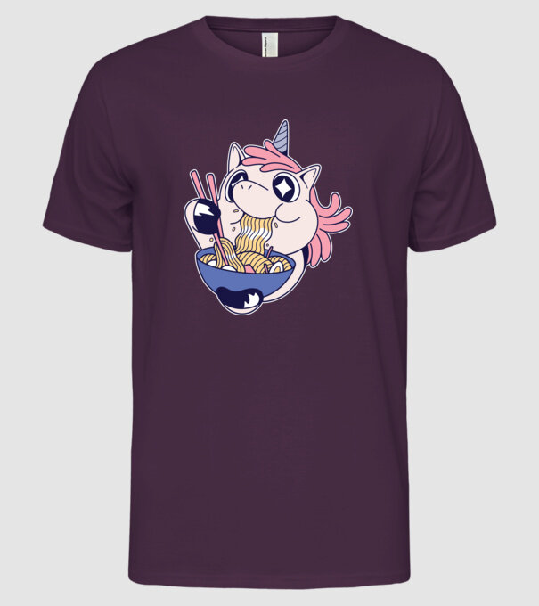 Unicorn Ramen model mov pe tricou