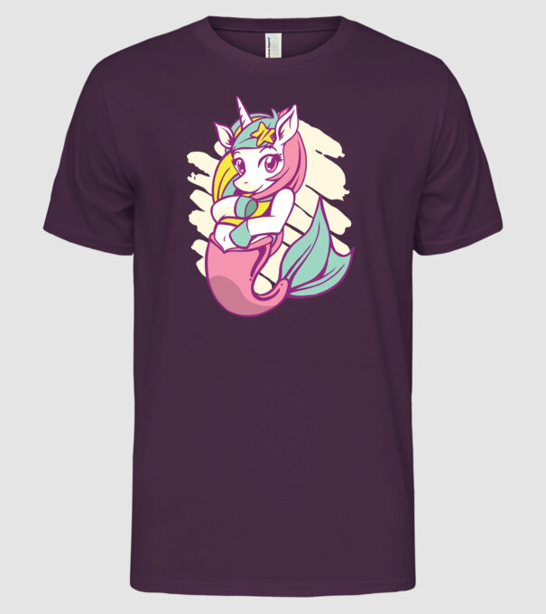 Unicorn Sirenă model mov pe tricou