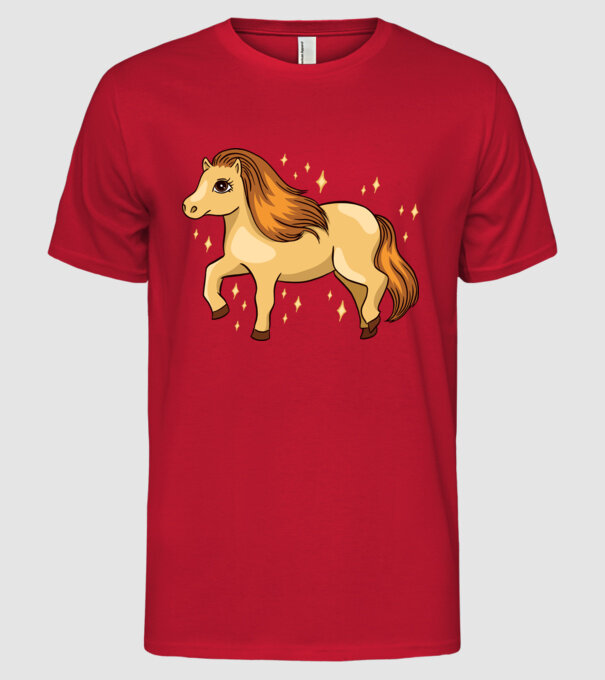 Ponei drăguț model roșu pe tricou