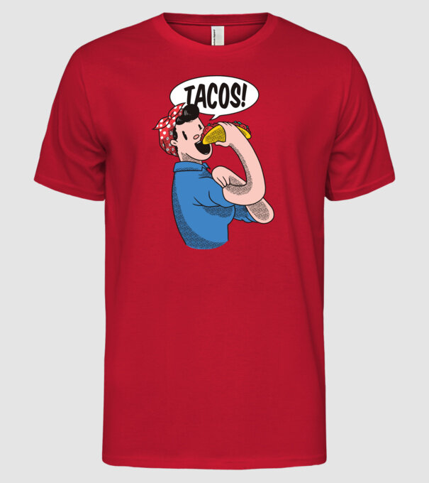 Tacos feminism model roșu pe tricou