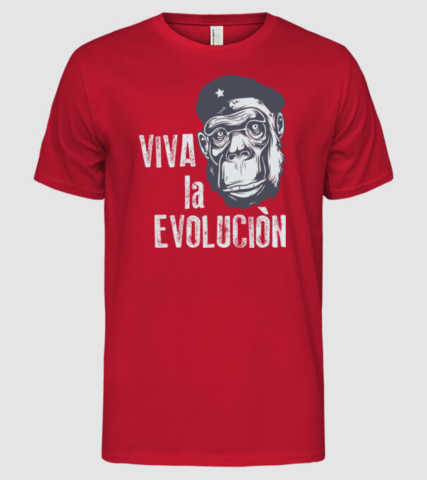 Viva La Evolucion model roșu pe tricou