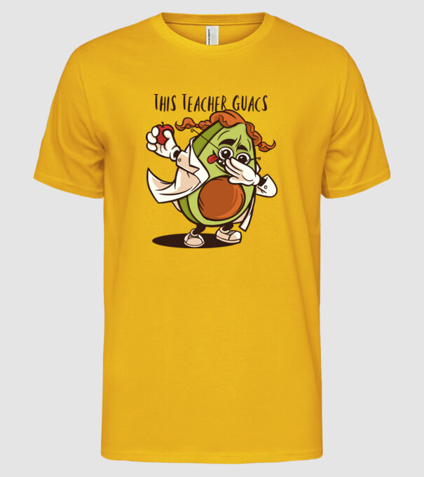 Profesor Avocado DAB model galben pe tricou